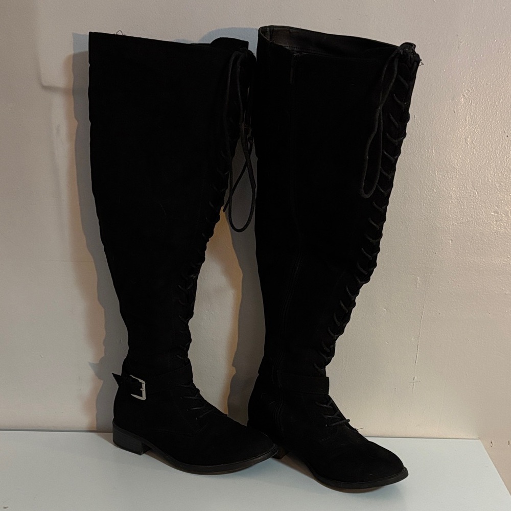Stylish Black Over the Knee Boots